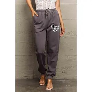Simply Love Simply Love Full Size Drawstring Heart Graphic Long Sweatpants