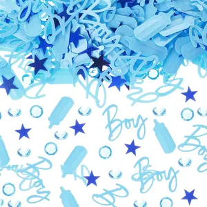 1000 Pieces Blue Boy Baby Shower Confetti Table Scatter Sprinkles Decor for Baby Shower Gender Reveal Party Decorations Supplies