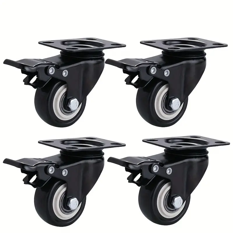 4pcs Industrial Style Swivel Casters with Brakes, Furniture Dolly Wheels, Push Carts, Hand Trucks, Versatile Mobility Solutions, Furniture Moving Wheels