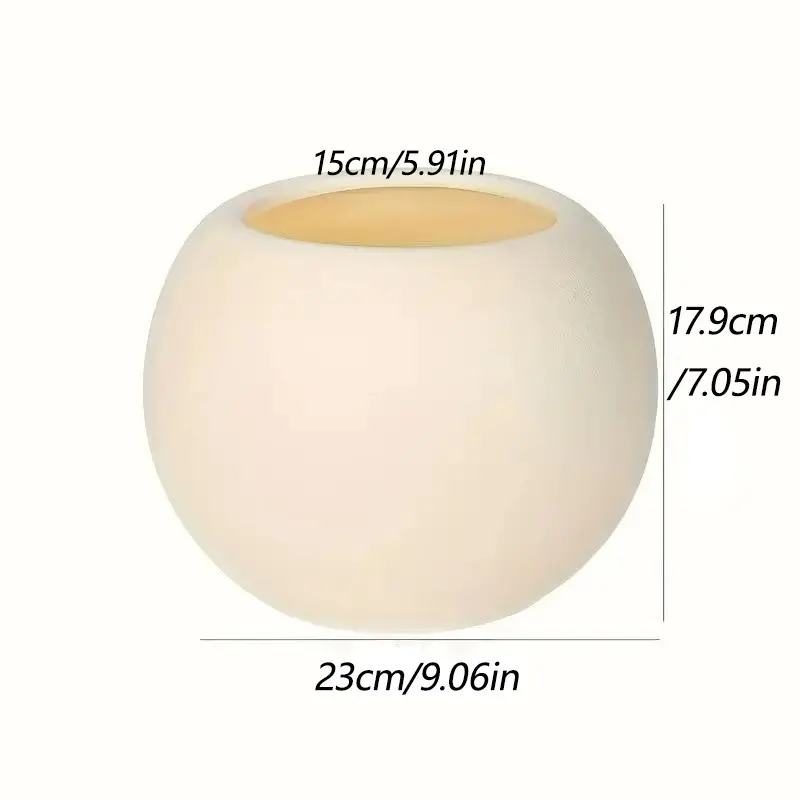 Elegant 23cm Ball-Shaped Weathered Plastic Flower Pot, Decorative Pot, Round Plant Pot, Plastic Plant Pots, Ideal for Artificial Plants, Greenery, Succulents, Home Decor, Christmas Decoration