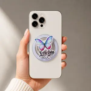 Little Missa Butterfly MagSafe Phone Grip, Colorful Butterfly Magnetic Pop Socket Stand for Phone & Kindle, Cute Girly Phone Accessory