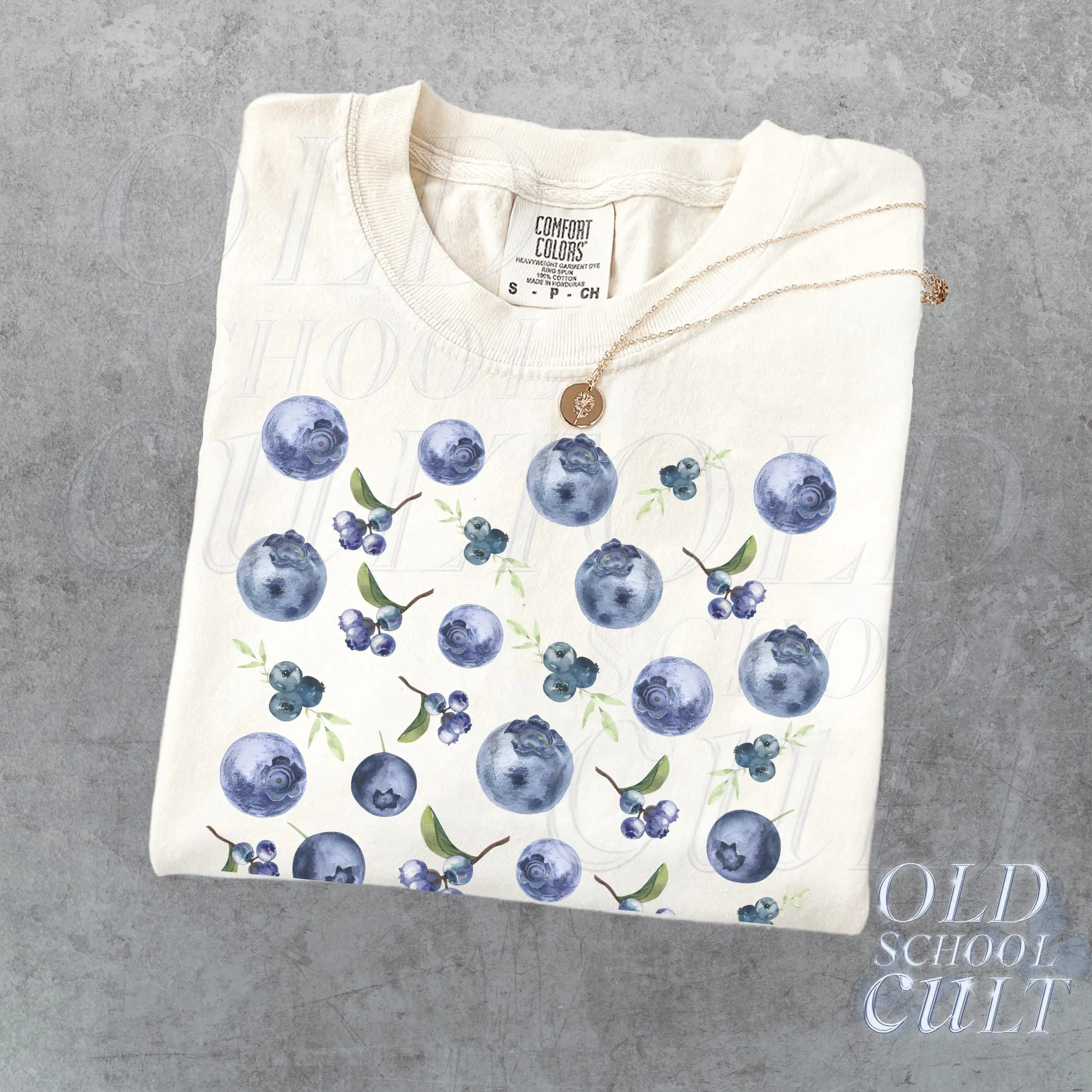 Blueberry 90s Vintage Style Tshirt Retro Comfort Colors® Y2k Berry Shirt Berry Lovers Shirt Cute Cherry Unisex Flower Cotton Tee Food Tee