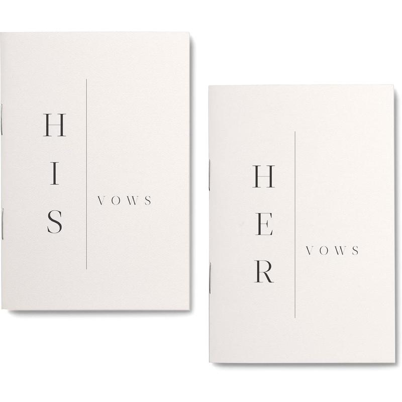 Modern Wedding Vow Books His and Hers - Bride and Wedding Notebook with 28 Pages - 5,9" x 3.9"- Great for Vow Renewal - Bridal Shower Gifts – Booklet - Bonus Time Capsule Love