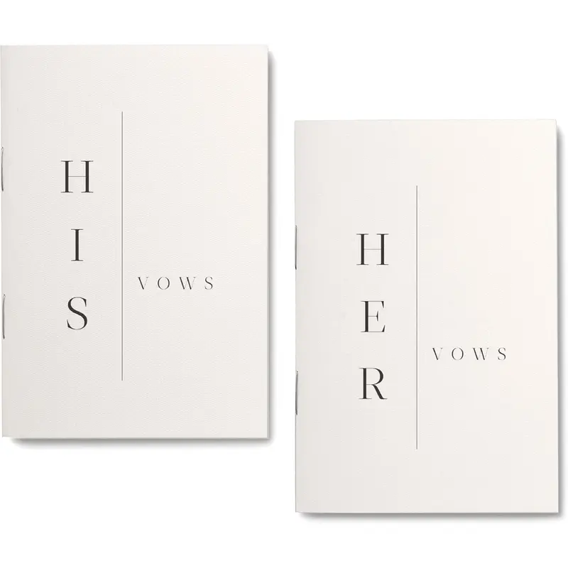 Modern Wedding Vow Books His and Hers - Bride and Wedding Notebook with 28 Pages - 5,9" x 3.9"- Great for Vow Renewal - Bridal Shower Gifts – Booklet - Bonus Time Capsule Love