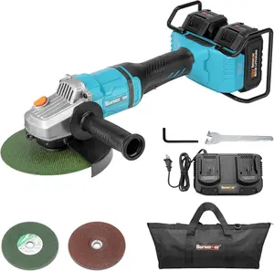 Berserker 36V Cordless 7" Brushless Power Angle Grinder Tool, 2 * 4.0Ah Li-Ion Battery Operated and Charger, Electric Paddle Switch Handheld Heavy Duty Cut-Off Grinder for Metal Wood Cutting/Grinding
