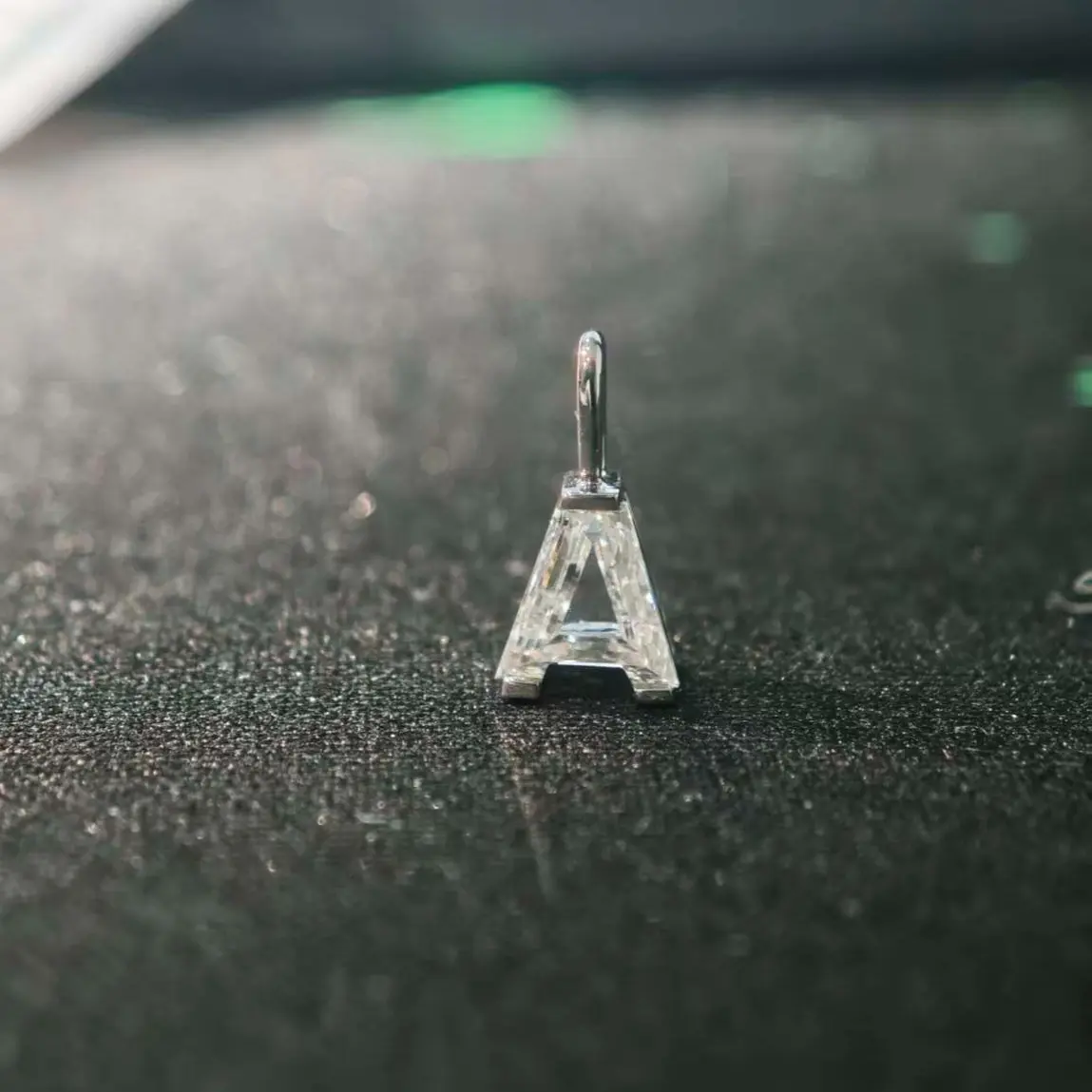 Custom For Alana Letter A pendant in 10k white cut