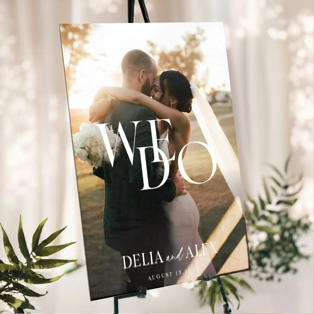 Wedding Welcome Sign with Photo,  We Do Wedding Ceremony Sign