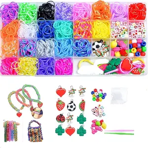 2000+ Rubber Band Bracelet Kit, Loom Bracelet Making Kit for Kids, Rubber Bands Refill Loom Set