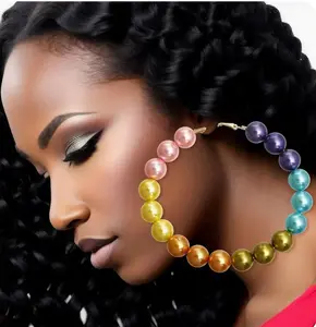Bold And Beaded- Hoop Earrings