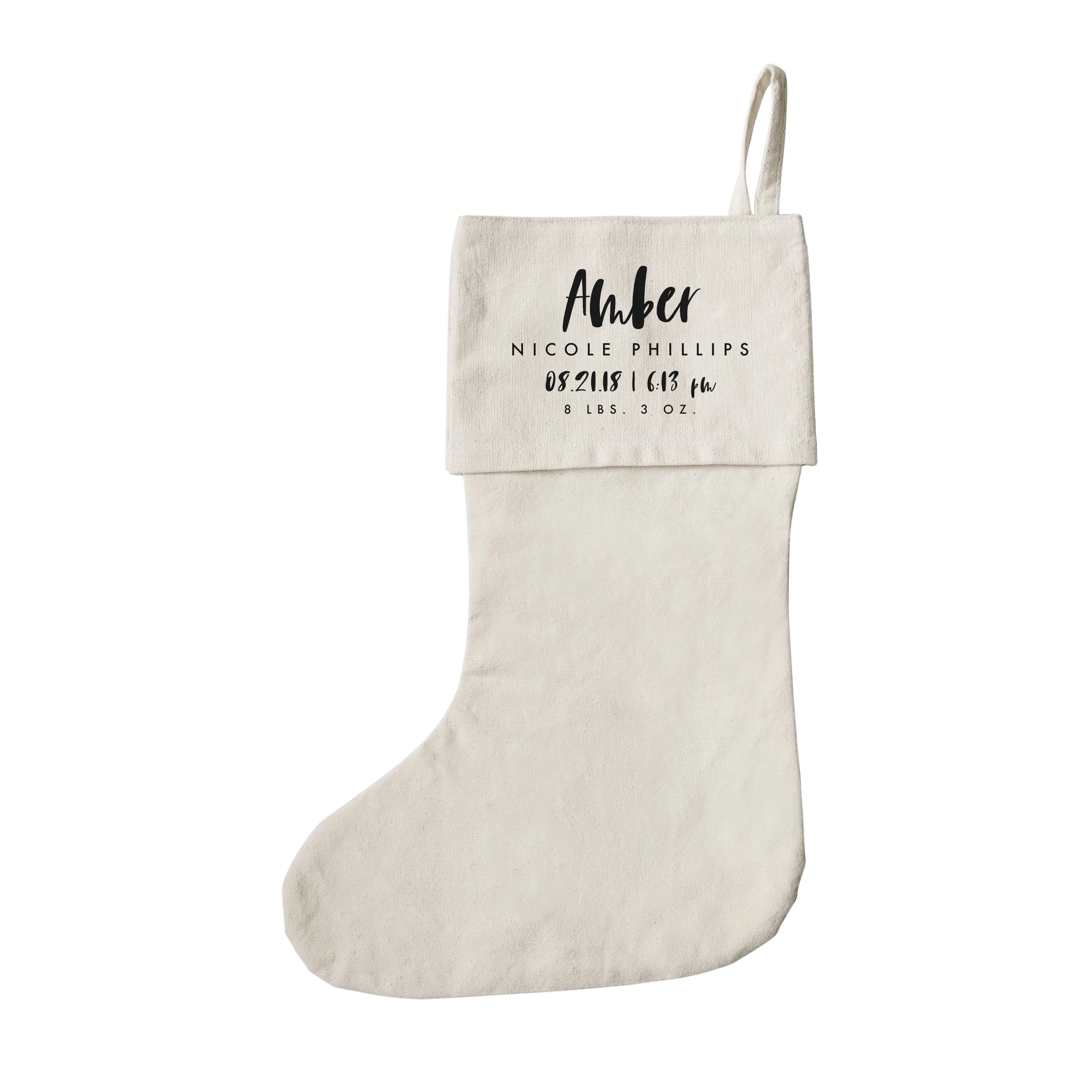 Personalized Newborn Baby Stats Christmas Stocking