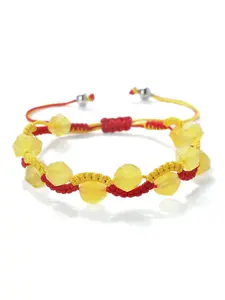 Men's 8mm Beaded Bracelet, Natural Stone Nylon Cord Healing Jewelry, Adjustable Fashion Accessory Gift for Women Adjustable Beaded Design