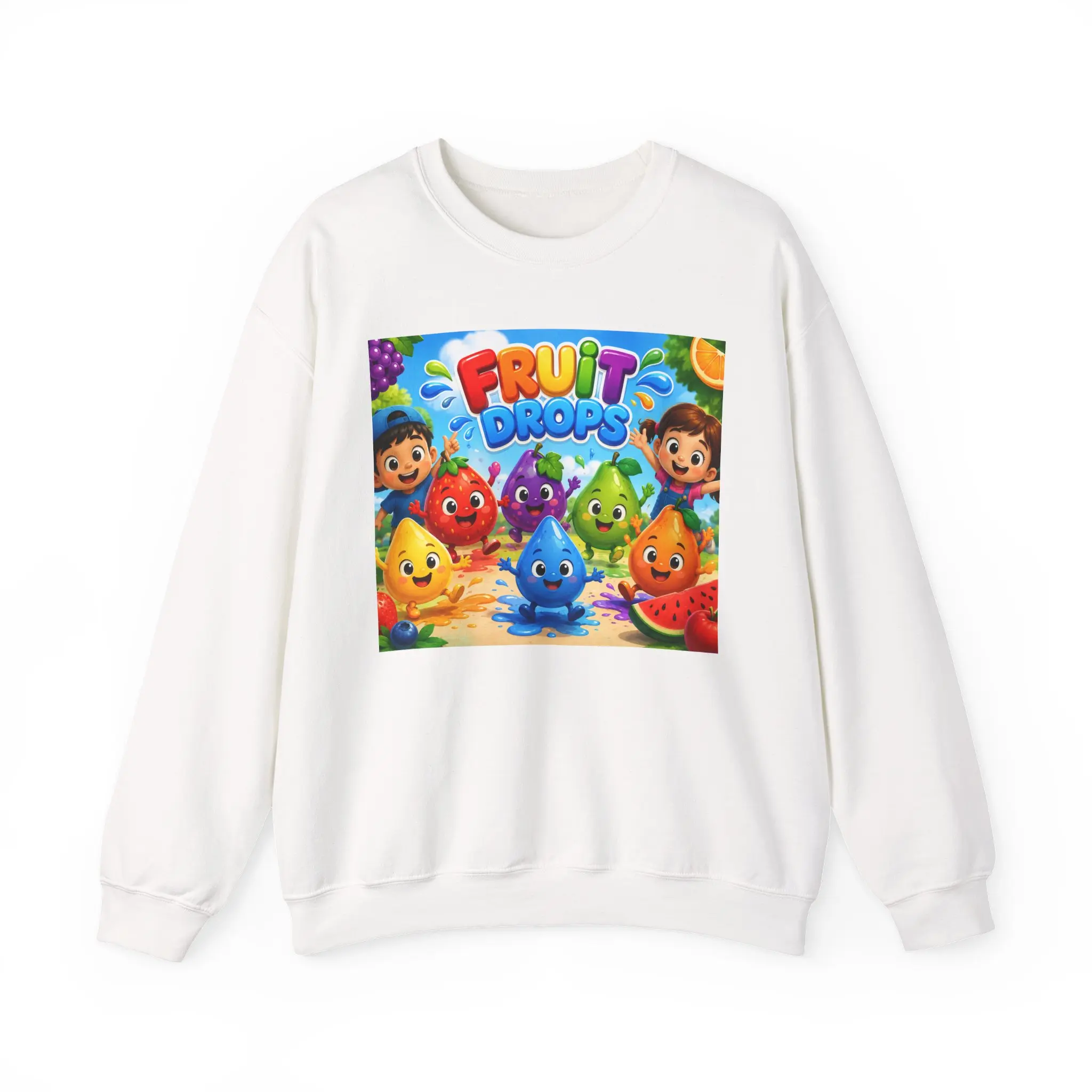 Fruit Drops characters sweatshirt | colorful fruit cartoon print