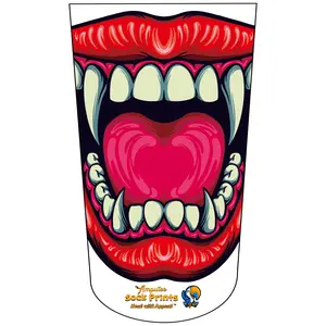 Amputee Sock "Vampire big grin V1", Prosthetic Limb Sock, 3ply Stump Sock