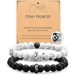 UNGENT THEM Matching Couple Ring Bracelets for Boyfriend Girlfriend Husband Wife Valentines Anniversary Birthday Engagement Gifts