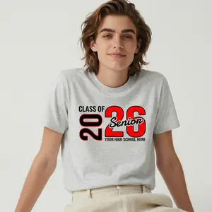 Carpesun Class of 2026 Senior Shirt, Custom High School Varsity Tee, Perfect for Graduation & School Events, for 2026 High School Seniors, Fast US Shipping