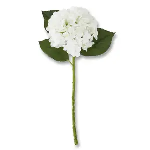 20 Inch White Real Touch Hydrangea Stem