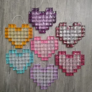 Pixel Heart Valentine - wall hanging, door hanging decor.