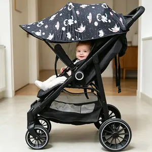 Foldable Baby Stroller Sunshade, UV Protection Umbrella, Universal Fit for Multiple Models, Cartoon Print, Perfect Gift for Babies!