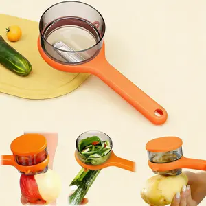 Storage-type multifunctional peeler with storage box, a special for home kitchens, used peeling fruits, carrots, and potatoes, featuring an ergonomic non-slip handle, stainless steel kitchen supplies RazorSharp EDC Knife Portable Manual Meat Slicer Dual