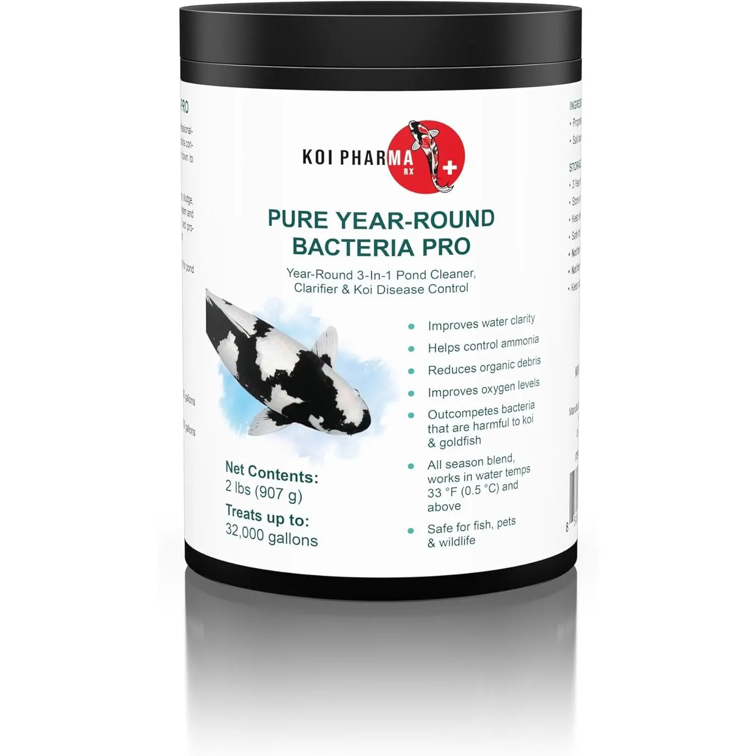 Koi Pharma® Pure Year-Round Bacteria Pro – All-Season Beneficial Pond Bacteria for Clear Water, Sludge Control & Healthy Koi and Goldfish (2 Pound)