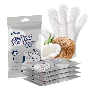 40pcs Total Pet Cleaning Gloves, Pack Of 8pcs Deodorizing Cleaning Gloves for Cats And Dogs Nourish Fur Coconut Oil Grooming Wipes, Extra Thick Pet Wet Wipes for Daily Care And Traveling, Easy-to-Use Pet Care Supplies