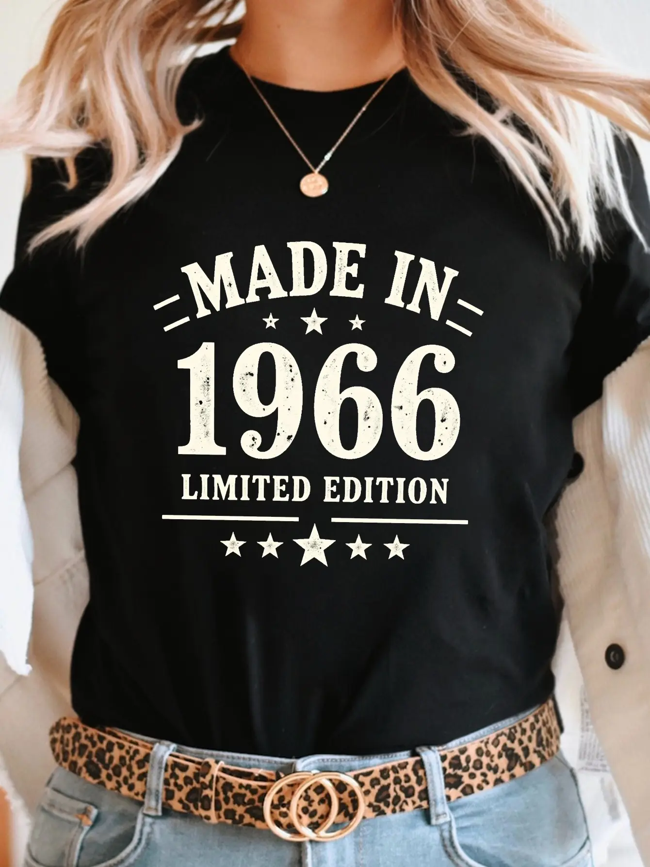 T-Shirt with a Design from 1966, Featuring Short S unisex soft cotton short sleeve t shirt, vintage graphic casual tee for men women teens, perfect birthday holiday gift for camping travel gym daily street  wear