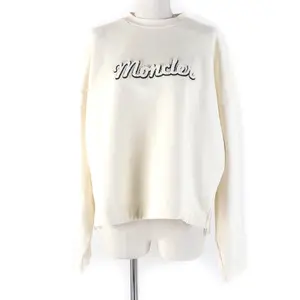 Pre-owned MONCLER Cotton Small Leather Goods FELPA Oversized Sweatshirt Ivory S