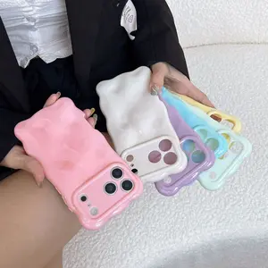 Ripple Case for iPhone 17 16 15 14 13 Pro/Pro Max/Plus/Air, Cute Silver Cover Wave Shape for iPhone Case Pretty Aesthetic 3D Phone Cover, Water Ripple Shell 3D Design for Women and Girl Perfect Gift for Her