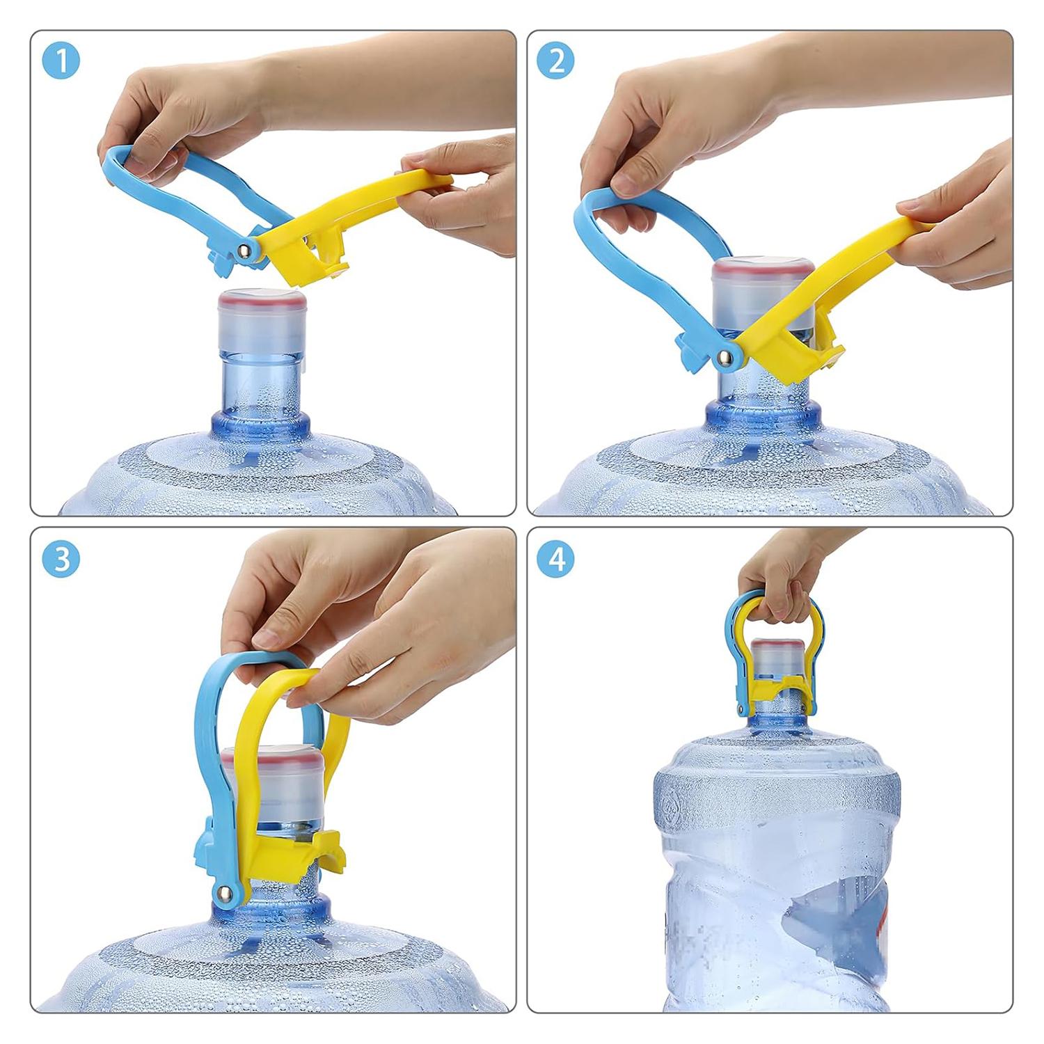 2 Pack 5 Gallon Water Bottle Grip Purified Drinking Water Jug Caps Carrier Lift Labor Energy Saving Ergonomic Grip Handle Carrier Non-Slip Holder Lifter Heavy Duty Clip Water Jug Handle Drinking Water Bottles Handles