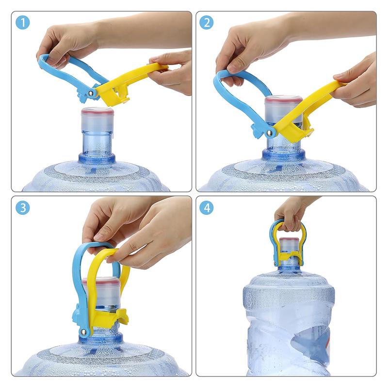 2 Pack 5 Gallon Water Bottle Grip Purified Drinking Water Jug Caps Carrier Lift Labor Energy Saving Ergonomic Grip Handle Carrier Non-Slip Holder Lifter Heavy Duty Clip Water Jug Handle Drinking Water Bottles Handles