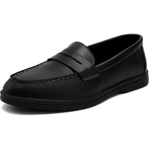 Women's Comfortable Loafer Shoes,Lightweight Microfiber Leather Slip On Walking Shoes,Womens Flats Shoes for Business Work Office Black