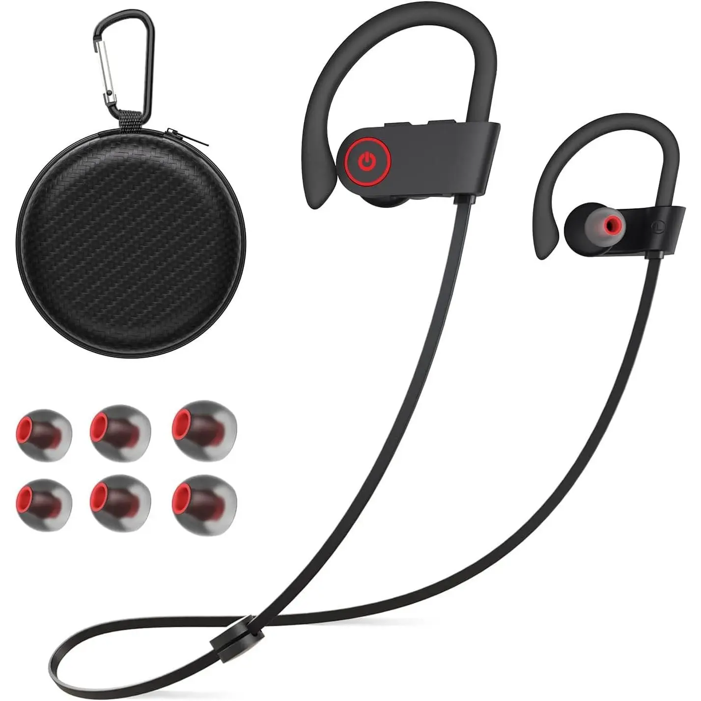 L-HPS011 Rechargeable Bluetooth Wireless In-Ear Headset with Mic, 16H Playtime, IPX7 Waterproof, Stereo Audio, Noise Isolation, Button & Volume Control, Durable Shell, Charging Capability, Sports Earbuds for Running, Gym