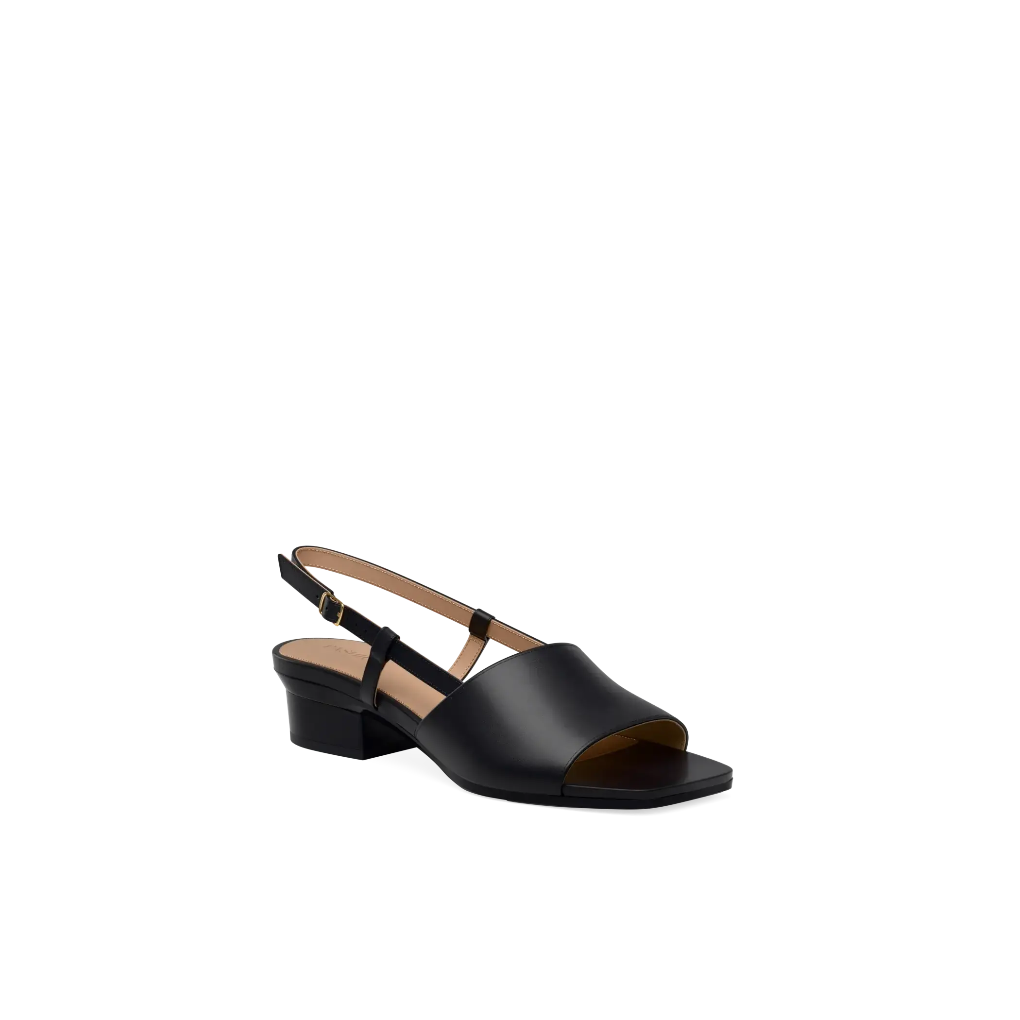 The Shae - Coal Leather Flat