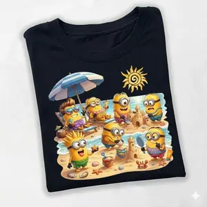Minions Beach Scene Nautical Shirt USA Made Coastal Grandma Tee, Universal Studios Comfort Colors Disneyland Trip Tee, Ocean Lover Apparel #Tshirt
