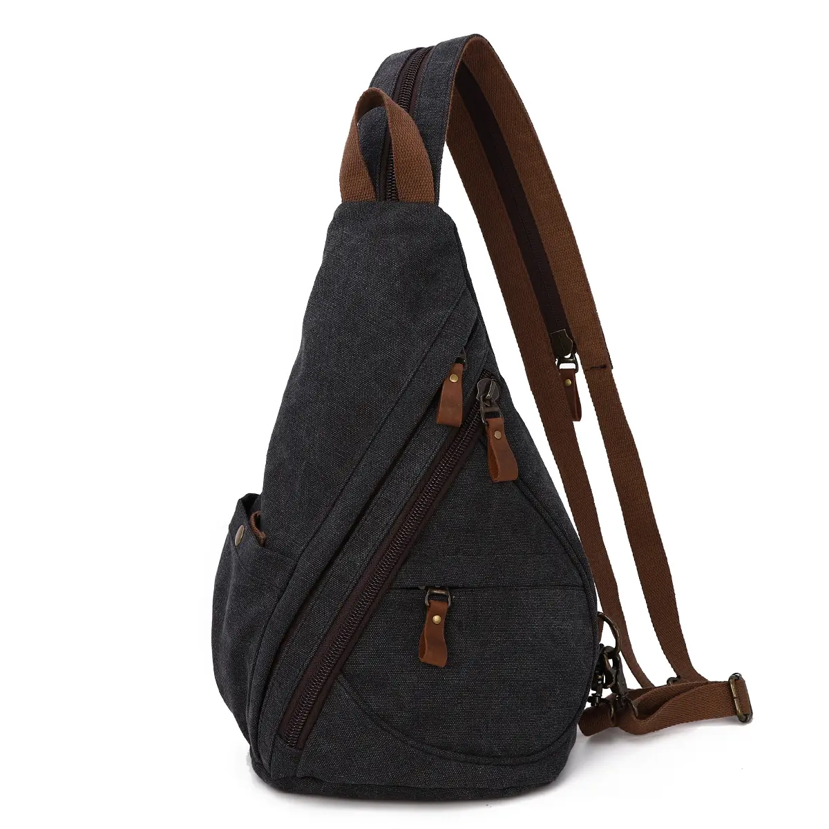 KL928 Canvas Sling Bag Small Crossbody Backpack Shoulder Casual Daypack Rucksack for Men Women