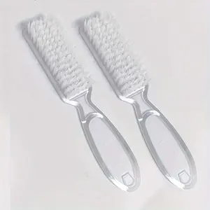 2 pieces of long-handled nail painting tools: square-nosed nail brush, dust brush, nail dust cleaning brush, shoe brush, gentle nail brush, nail painting powder dust cleaning and removal brush, handle-equipped nail brush