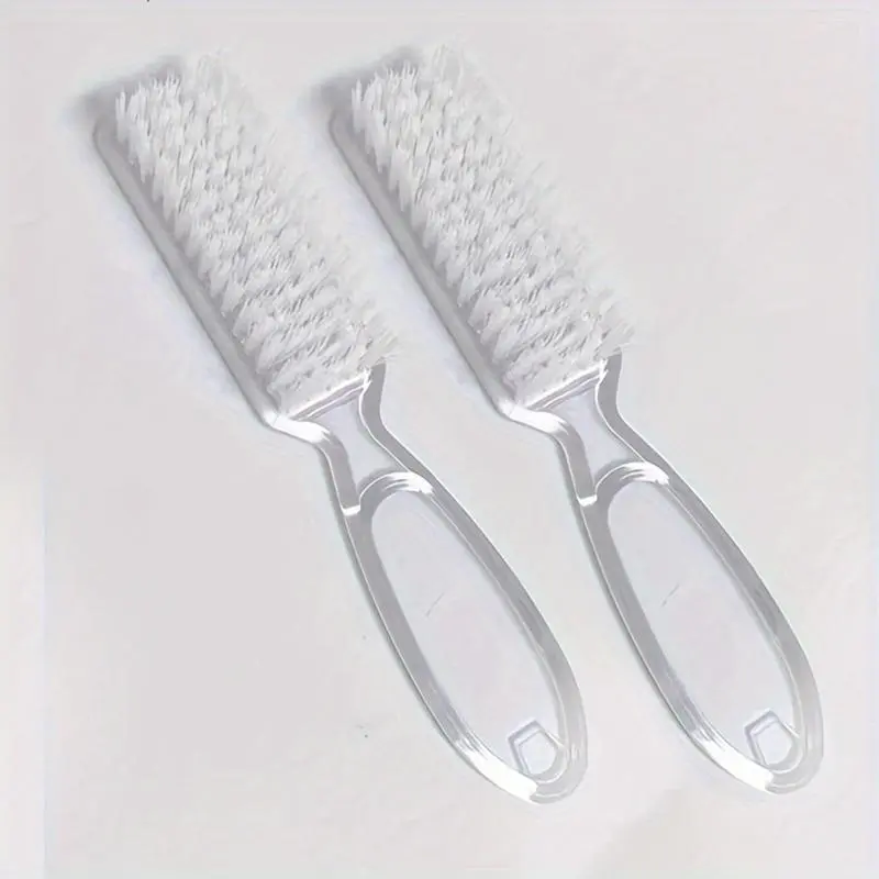 2 pieces of long-handled nail painting tools, Nail Art Tool: square-nosed nail brush, dust brush, nail dust cleaning brush, shoe brush, gentle nail brush, nail painting powder dust cleaning and removal brush, handle-equipped nail brush