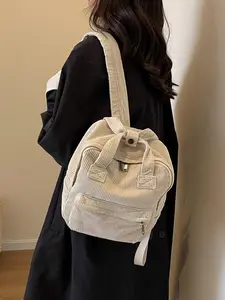 1pc Women's Fashionable Minimalist Casual Retro Solid Color Backpack Perfect for Daily Commuting, Work, and School Durable, Versatile, and Convenient Essential Women's Backpack