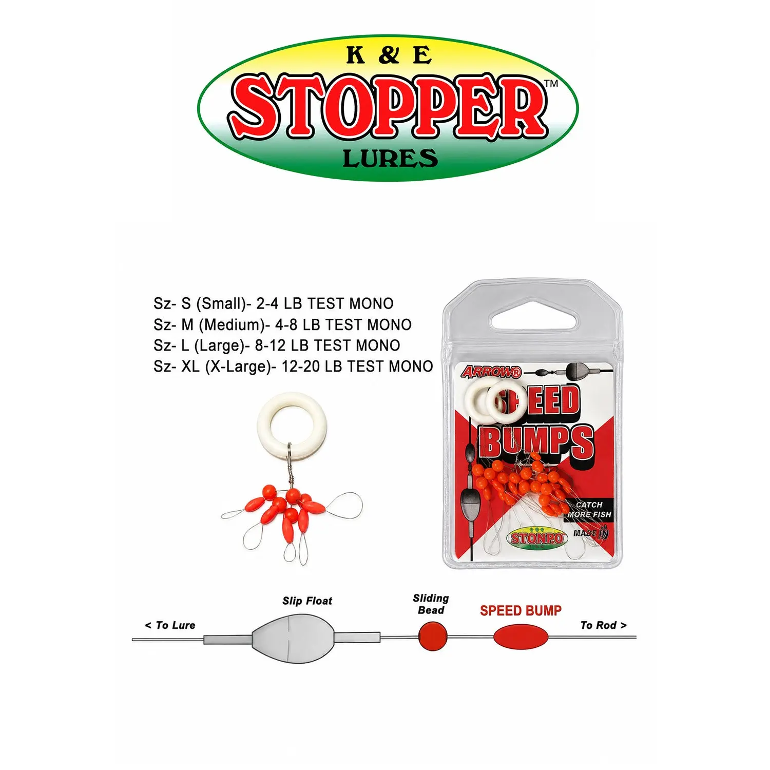 K&E Speed Bump Bobber  Red Freshwater Fishing Bobbers