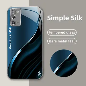 Suitable for [Galaxy Note20] High-end simple silk electroplated metal glass mobile phone case, affordable, fully shockproof, drop-proof, wear-resistant-888