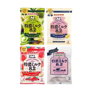 UHA Mikakuto 8.2 Series Hokkaido Milk Candy Assortment - Original, Salt, Strawberry, Matcha Flavors (299g, 4 Bags)