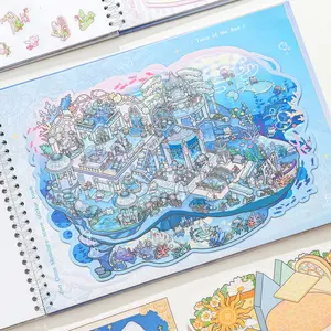 20 Sheets Decor Sticker Book, Sticker Album, Large-Scale Miniature Scene 7.0 Series, Pet Material for Festivals & Birthdays Gift