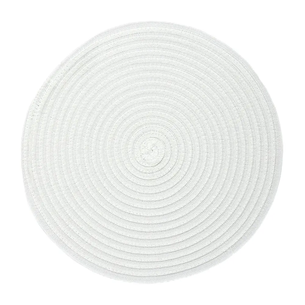 RAY STAR Set of 4 Round Braided Placemat White