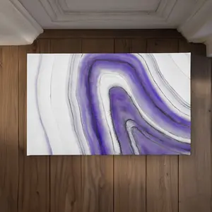 Begin Home Decor CODM21343SUDHD 21 x 34 in. Purple Round Geode Door Mat - White Minerals Indoor & Outdoor