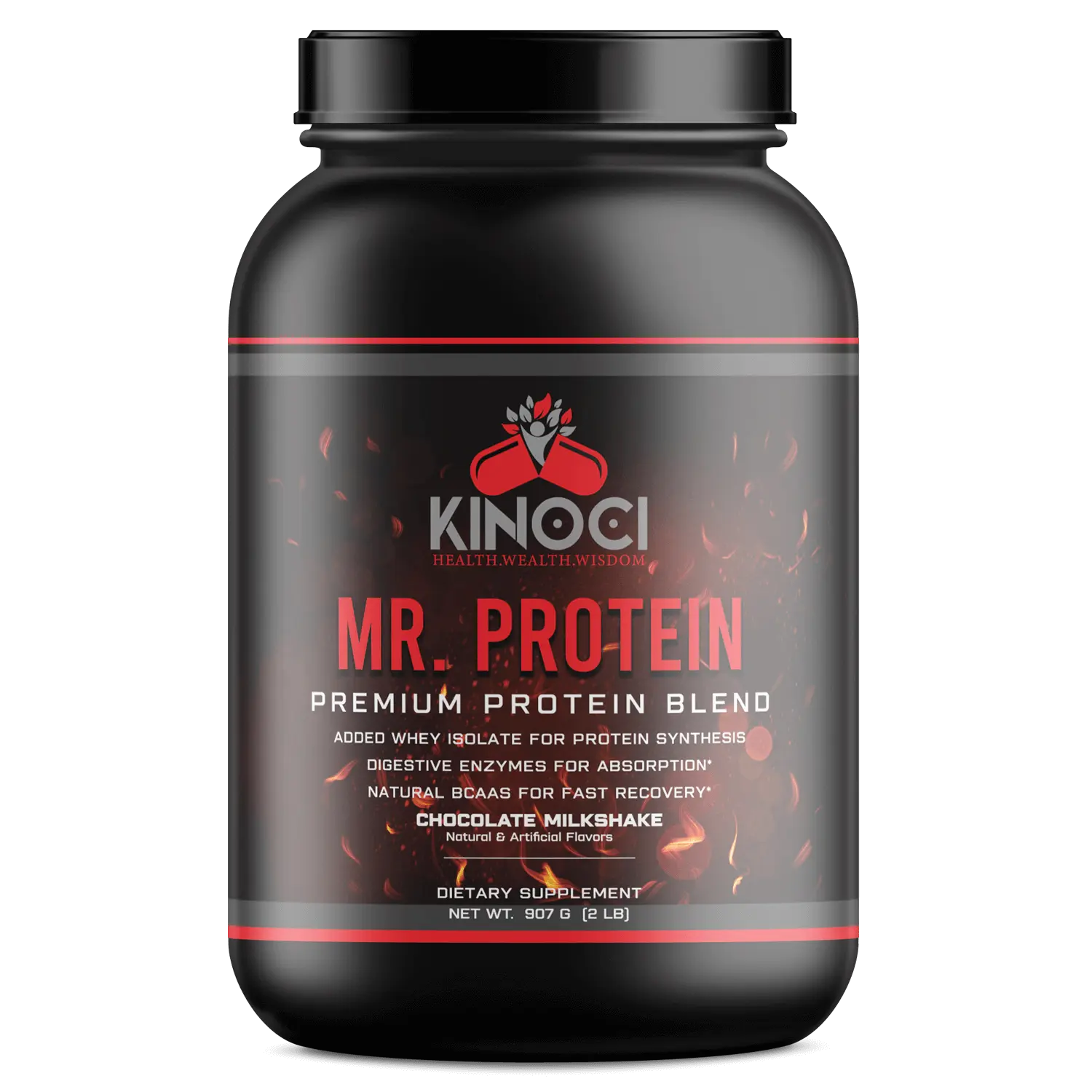 Mr. Protein Chocolate Milkshake Protein Powder - Gluten-Free, GMO-Free, FDA-Registered Fitness Supplement for Adults, Muscle Growth & Digestive Health, Metabolism Boost, Single Item