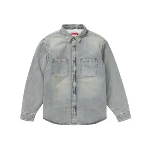 Supreme Faux Shearling Lined Work Shirt Washed Indigo Denim (men) by StockX