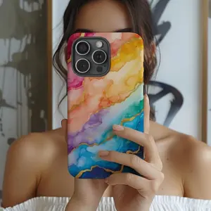 Colorful Marble Tough Phone Case: Glossy or Matte Finish,phone Case Suitable for Iphone 11/12/13/14/15/16/17 Pro Promax Plus Air
