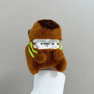 Capybara Fur Earphone Case Cover-Cute Cartoon Plush Case with Keychain -for AirPods Pro 2nd Gen Case n Cool Funny Boys Girls Women for AirPods Pro, Apple Wireless Earphone Case