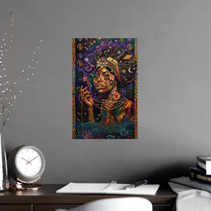 11″ x 17″ Vertical Gaia Goddess Portrait Matte Photo Paper Print, Vibrant Mystic Artistic Wall Art, Home Decor Room Decoration
