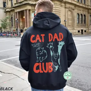 Cat Dad Hoodie, Cat Dad Hooded Sweatshirt, Funny Cat Hoodie, Cat Dad Gift, Cat Dad Club Sweatshirt, Cat Lover, Pet Parent Hoodie